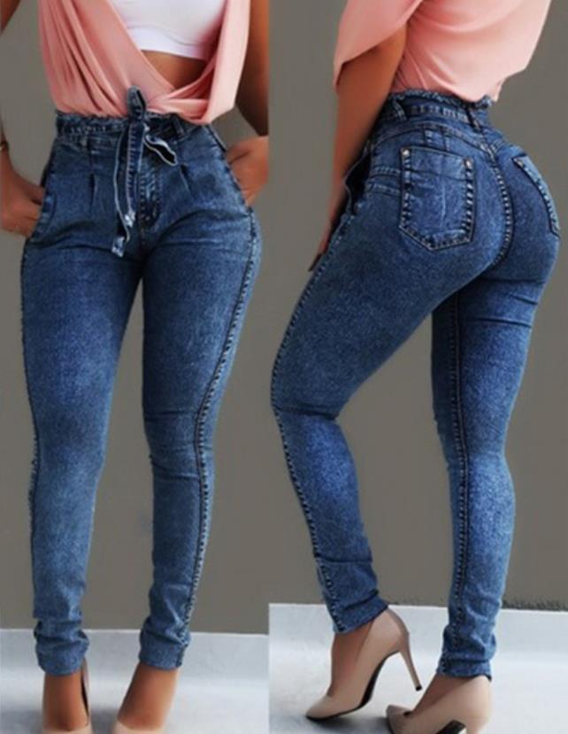 Mychic Fringed belt high waist jeans