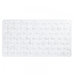 CT WHESL Bath Tub Shower Mat 40x16 Inch Non-Slip and Latex Free,Bathtub Mat with Suction Cups, Machine Washable Bathroom Mats with Drain Holes (Clear)