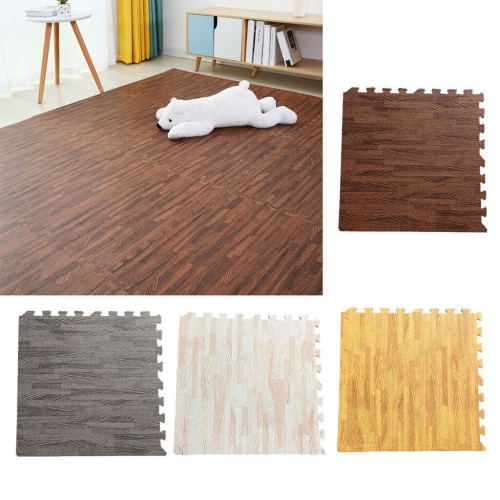 100% Eco-Friendly EVA Foam Wood Grain Puzzle Floor Play Mat For Kids