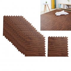 Soft Wood Grain EVA Puzzle Foam Floor Mats 18pcs S...