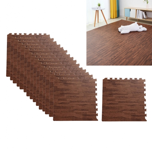 Soft Wood Grain EVA Puzzle Foam Floor Mats 18pcs Square Feet Exercise Workout Mat Kid Play Mat