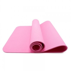 Gym Equipment Anti-Slip Fitness Exercise Gym Home Custom Printed TPE Foam Two Color Yoga Mat