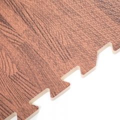 60*60*1.2cm Puzzle Wooden Grain Exercise Mat, Floor Interlocking Mat with EVA Foam Interlocking Tiles for Exercise