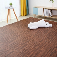 Eva Wood Grain Cushioned Floor Mat Interlocking Foam Puzzle Anti Fatigue Extra Thick Children Play