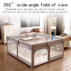 Hot sale Kid Playpen Rectangle Shape Folding Fence Baby Playpens With Support Samples Adjustable Playpen