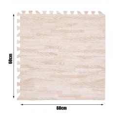 1cm 1.2cm Anti Fatigue Puzzle Mat 60*60cm Non-Toxic EVA Waterproof Wood Stripes Puzzle Mat with Borders