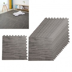 Home Use Eva Puzzle Mat With Wood Grain Pattern Cushioned Floor Mat