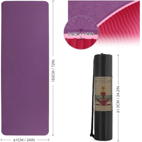 Private Label 6mm Black Gym Mats Fitness Floor Mat Anti-Slip Eco Natural Cork TPE Yoga Mat 183*61cm