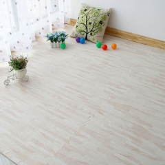 Factory Price 1cm 1.2cm 2cm and 2.5cm Printed Wood Grain Interlocking Floor Tiles EVA Foam Grey Puzzle Floor Mat with Borders