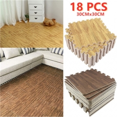 OEM high quality sound insulation anti-skid wood grain eva puzzle interlocking flooring mat with custom size
