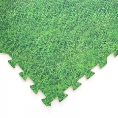 2cm and 3cm Thickness Water Print and Grass Pattern EVA Interlocking Joint Puzzle Mat Floor Mat for Babyroom Kindergarten and Playing Park