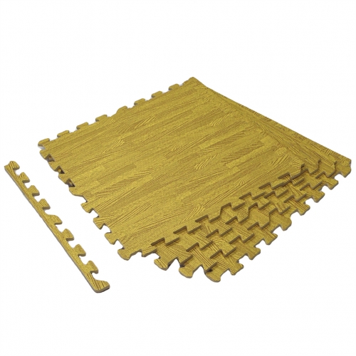 4 Pieces pcs Printed Light Wood Grain Floor Tiles 3/8-Inch 1.0 1.2 cm Thick EVA Foam Puzzle Floor Mat