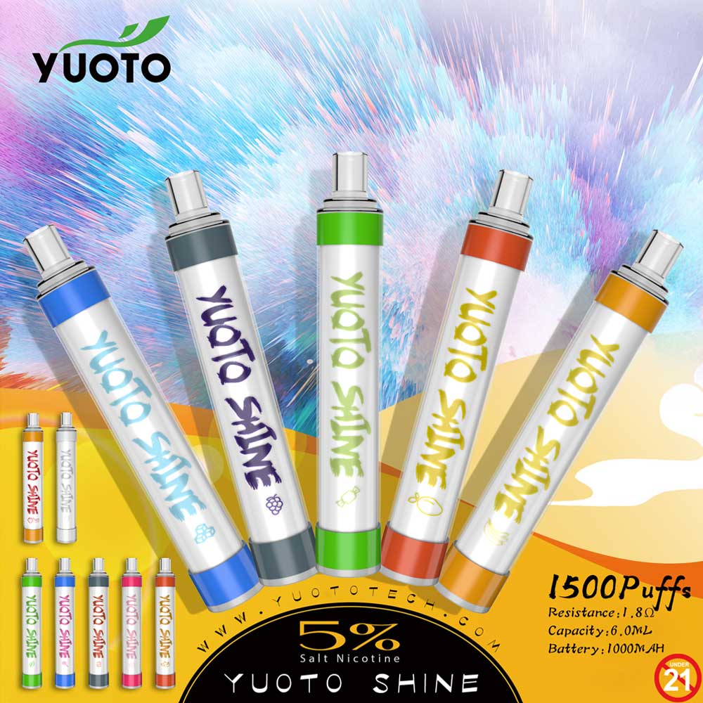 Yuoto Shine Disposable Kit 1500 Puffs LED Light Vape Bar