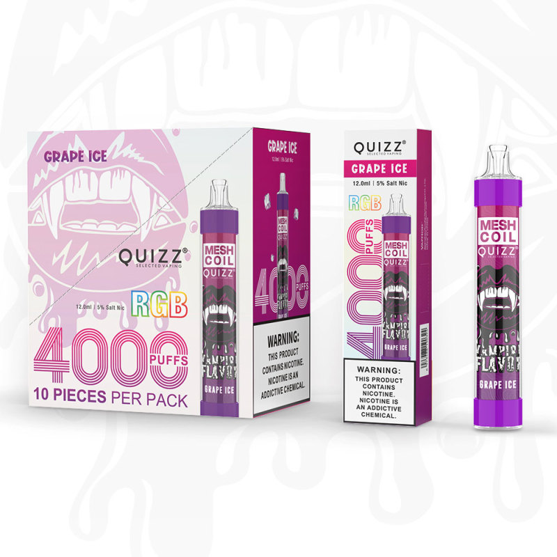 Quizz RGB Flash Disposable Pod Device 4000 Puffs Rechargeable