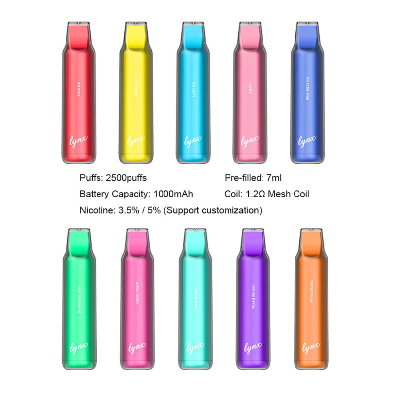 Lynx 2500 Disposable Vape Stick with Mesh Coil
