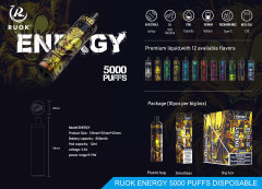 RUOK Energy Disposable Vape 5000 Puffs Rechargeable