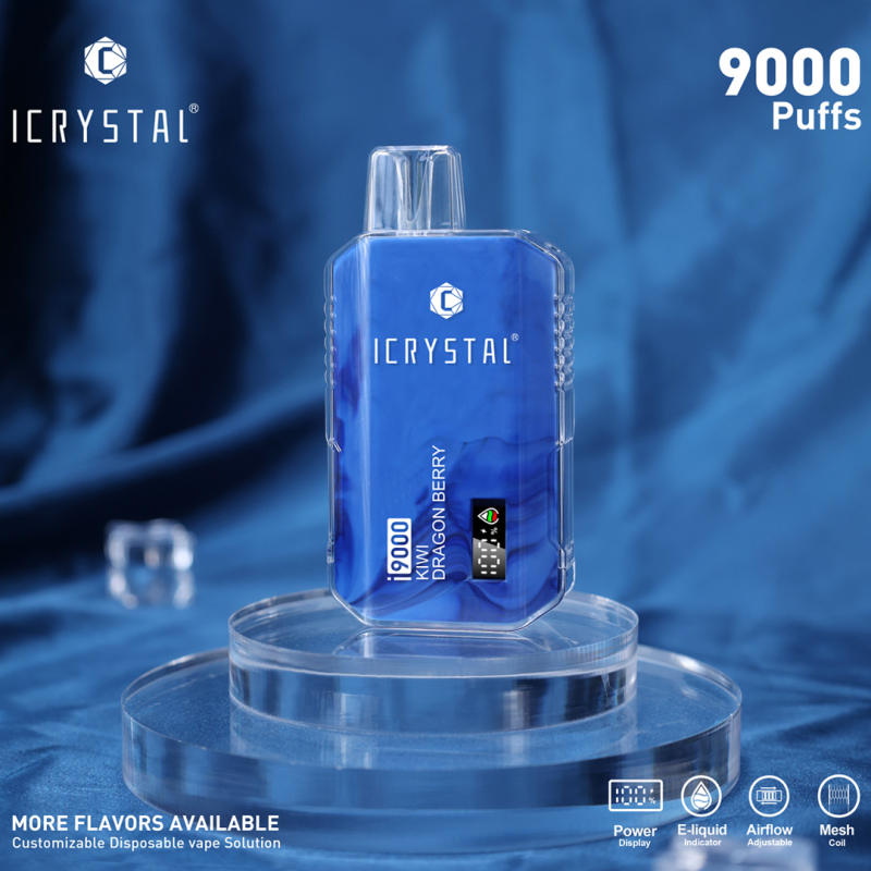 ICRYSTAL 9000 Puffs Airflow Control Disposable Vape with Display
