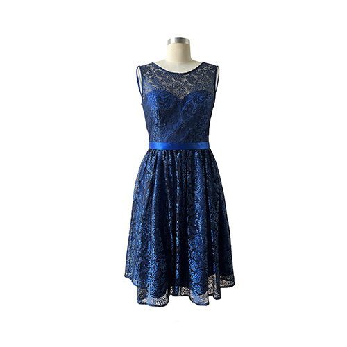 Navy Blue Round Collar Women Lady Elegant New Womens Evening Dress Prom