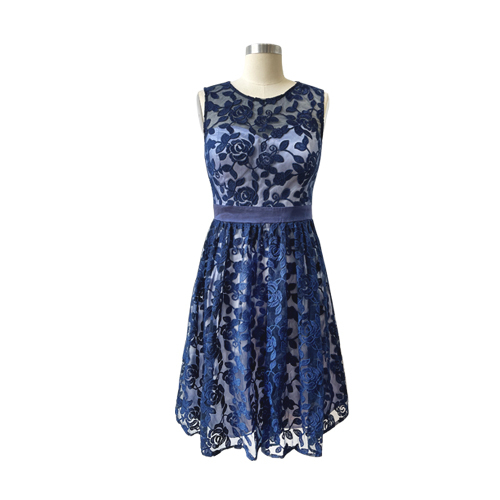 Sleeveless Dress Organza Chiffon Floral Printed Summer Dresses Casual
