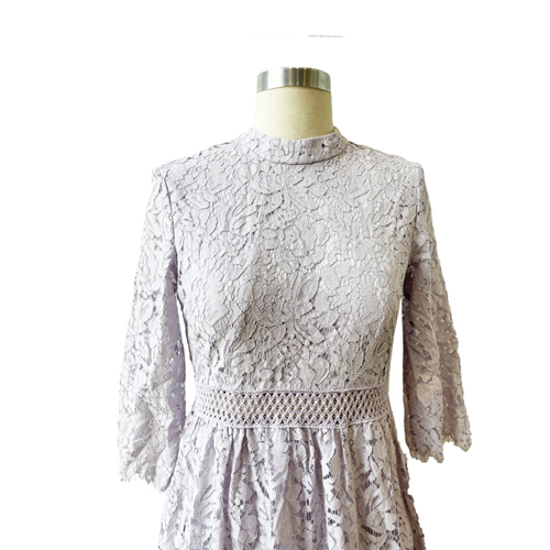 Fashion Simple Frock Modern White Mid Calf Lace Dress