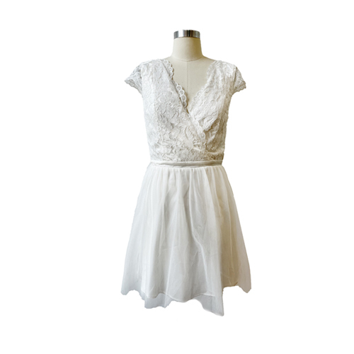 Sexy Lace Sheath Evening Dress Short Sleeve Party Dresses Women