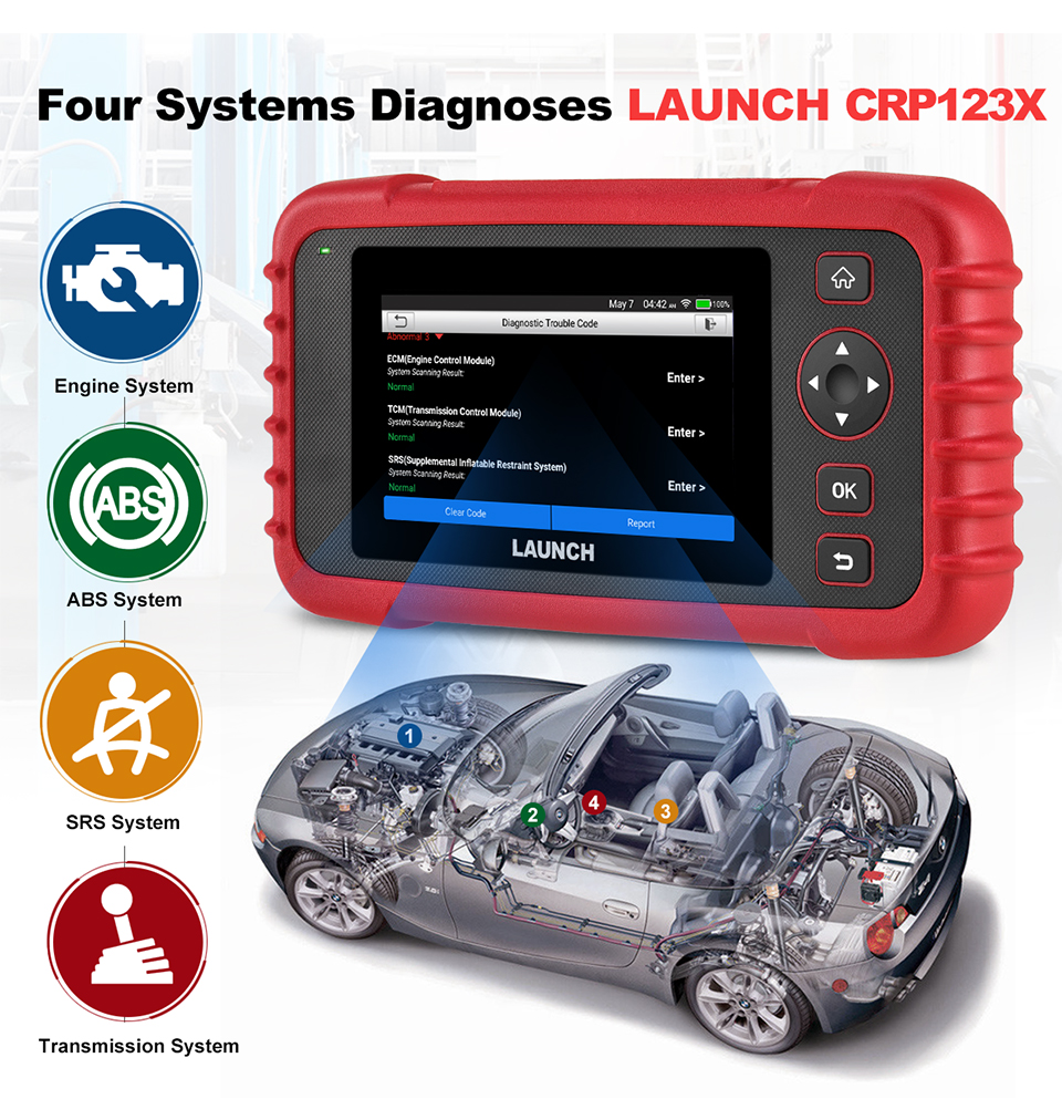 LAUNCH CRP123X for Engine Transmission ABS SRS Diagnostics with