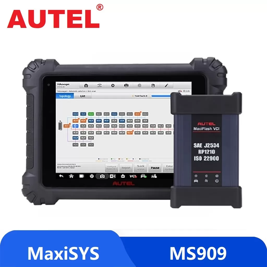 Autel Maxisys MS909 (Free MV480) with MaxiFlash VCI Comprehensive OBDII Diagnostics & Services Advanced ECU Coding & Programming