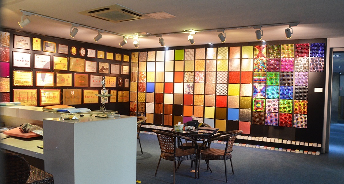 Showroom of aluminum composite panel