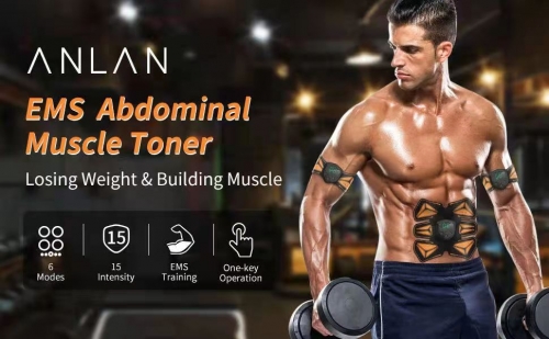 ANLAN EMS Abdominal Muscle Toner 6 Pads