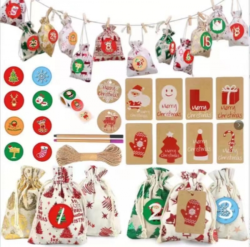 Christmas Advent Calendar Bags