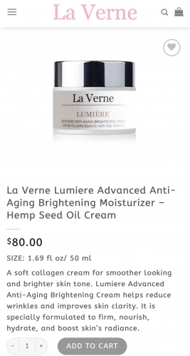 Black Friday Deal - La Verne Lumiere Advanced Anti-Aging Brightening Moisturizer – Hemp Seed Oil Cream; 10 Pcs Free Mitomo Mask