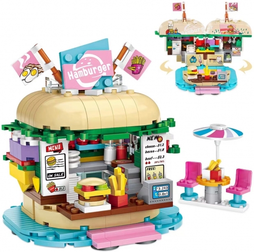 LOZ Mini Lego Barber Shop and Hamburger Shop