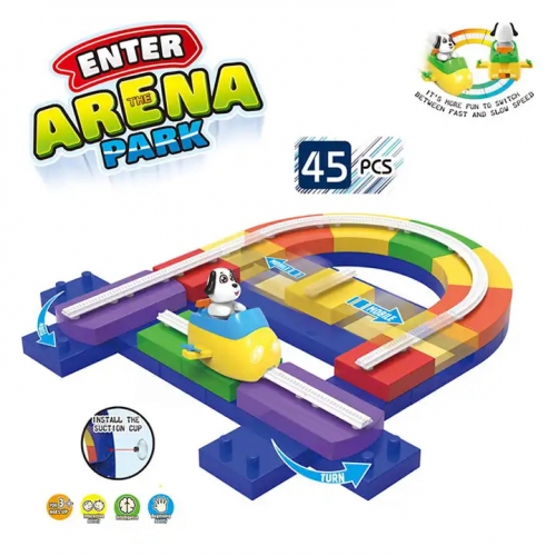 Arena Park 45 PCS Kids Plastic Track Puzzle Assembly DIY Train Track Building Blocks