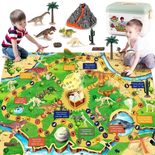 30pcs dinosaur toys set volcano