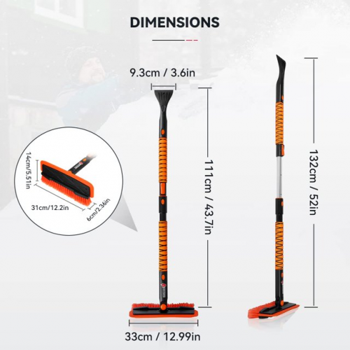 Andeman Snow Brush 52 inches 3in1