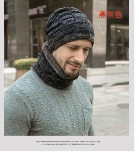 Men Winter Hat and Scarf Set
