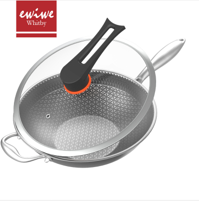 Ewiwe 32 cm Stainless steel honeycomb non-stick wok