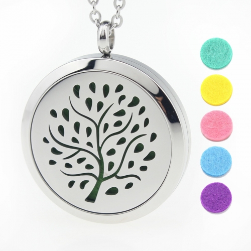 Fashion Jewelry Essential Oil Locket Silver Diffuser Necklace