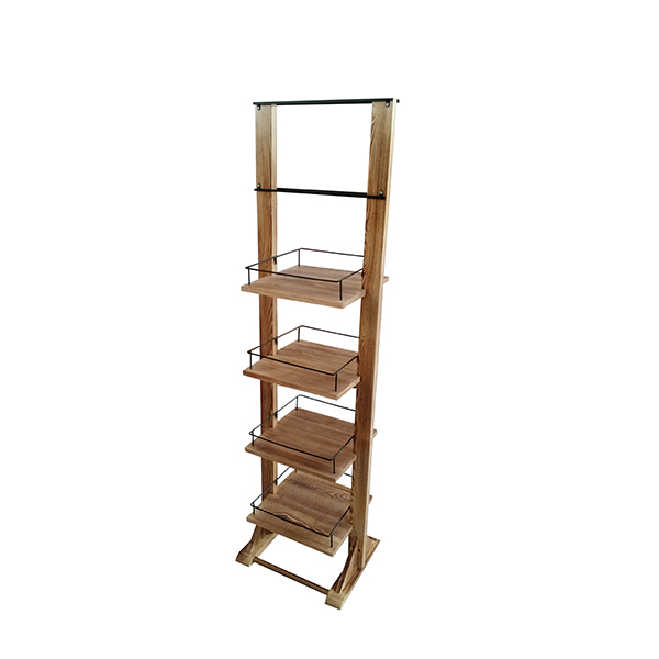 Pine wood display floor stand