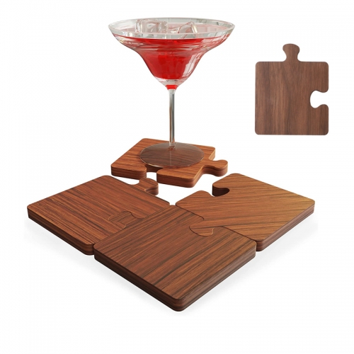 Wooden Puzzle Coasters Set 4 PCS