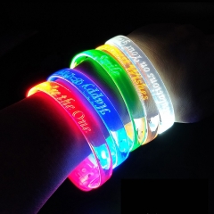 Flashing Light Arm Wristband Multicolor Music Activated LED Bracelet Bars Events Gift