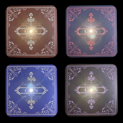 Fancy Cup Mats Custom Printed Coffee Tea Wine Beer Led Lighting Glow Cup Coaster