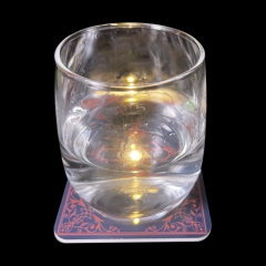 Fancy Cup Mats Custom Printed Coffee Tea Wine Beer Led Lighting Glow Cup Coaster