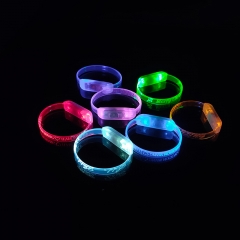 Flashing Light Arm Wristband Multicolor Music Activated LED Bracelet Bars Events Gift
