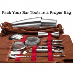 Stainless Steel Kit Bartender Tools Boston Cocktail Shaker Bar Set with storage bag