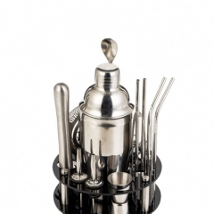 Acrylic Frame Stand Bartender Kit Set Stainless Steel Cocktail Shaker
