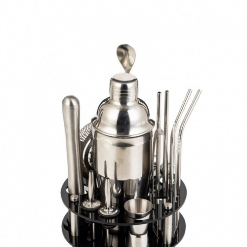 Acrylic Frame Stand Bartender Kit Set Stainless Steel Cocktail Shaker