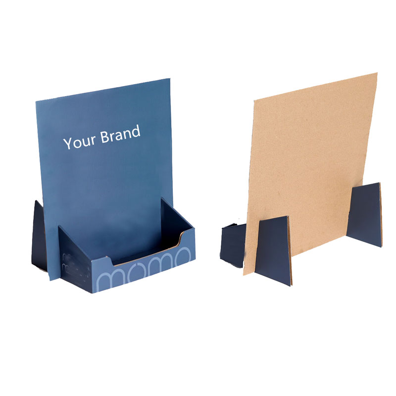 CMYK 4c printed corrugated paper counter display table units for greeting cards