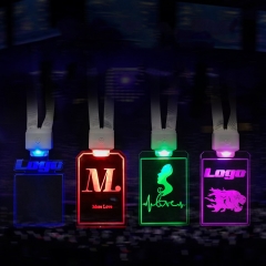 Remote control colorful acrylic light listing bar KTV work card luminous name badge LED flash rope hanging