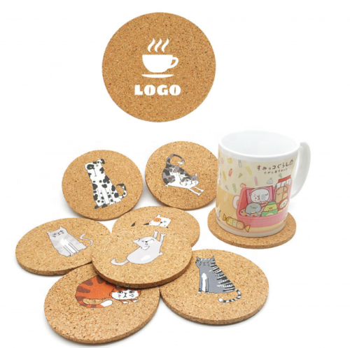 Round Absorbent Cork Coaster Set